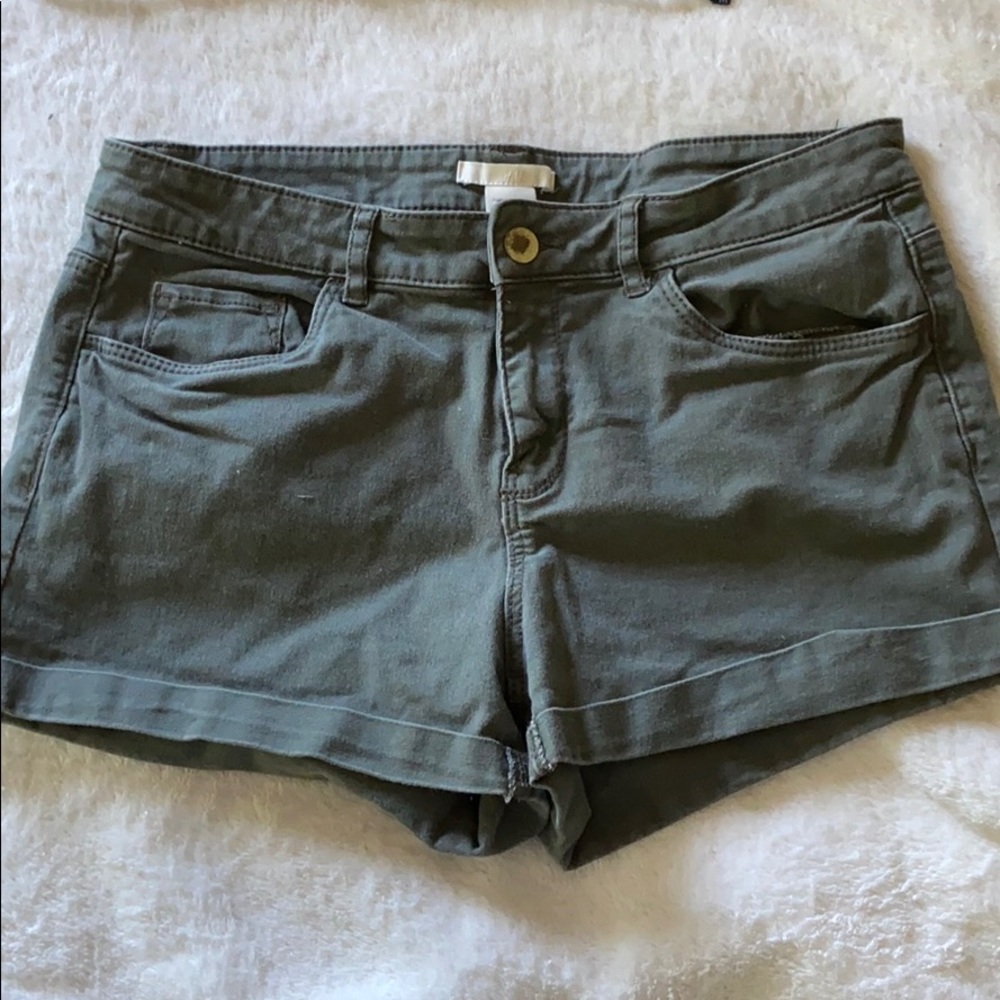 Army green jean shorts
